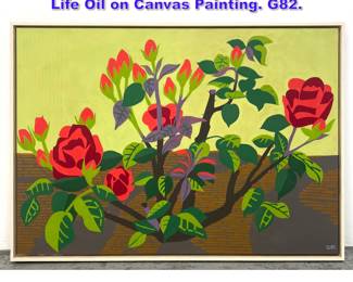 Lot 971 Vintage Impressionist Floral Still Life Oil on Canvas Painting. G82.