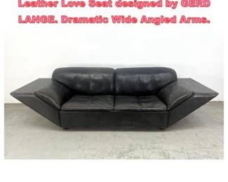 Lot 1641 DeSEDE DS 126 Two Seater Sofa. Leather Love Seat designed by GERD LANGE. Dramatic Wide Angled Arms. 
