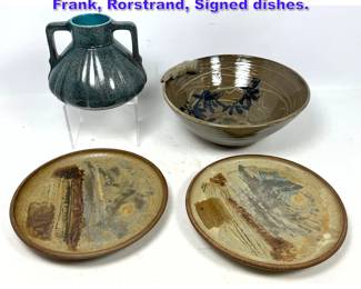 Lot 1142 4pcs Studio Pottery. Marianne Frank, Rorstrand, Signed dishes.
