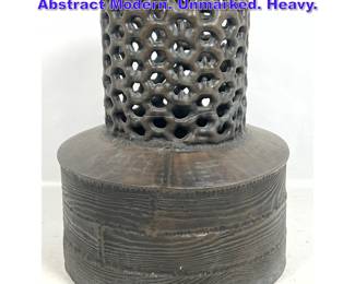 Lot 882 Studio Bronze Sculpture Stand Base. Abstract Modern. Unmarked. Heavy.