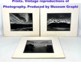 Lot 659 3 pcs Ansel Adams Lithograph Prints. Vintage reproductions of Photography. Produced by Museum Graphi