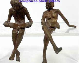Lot 897 2pc Mervine Chianelli bronze figures sculptures Shelf sitters