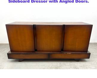 Lot 816 1950 Vintage Modern Credenza Sideboard Dresser with Angled Doors.