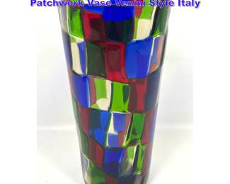 Lot 729 Vintage Italian Oggetti Art Glass Patchwork Vase Venini Style Italy