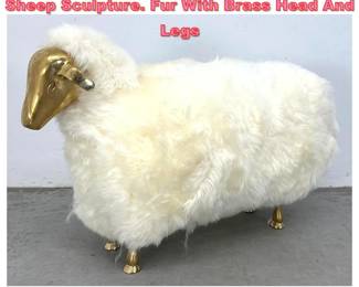 Lot 1247 FrancoisXavier Lalanne Style Sheep Sculpture. Fur With Brass Head And Legs