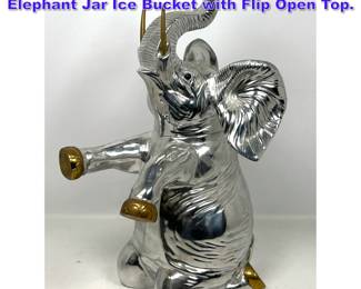 Lot 641 Large Signed Arthur Court 1986 Elephant Jar Ice Bucket with Flip Open Top.