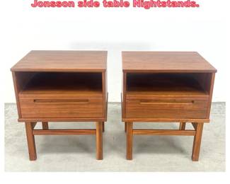 Lot 1263 Pair Danish Modern Teak Nils Jonsson side table Nightstands. 
