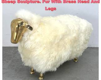 Lot 1245 FrancoisXavier Lalanne Style Sheep Sculpture. Fur With Brass Head And Legs