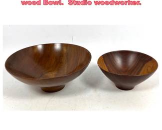 Lot 1507 2pcs Bob Stocksdale Turned wood Bowl. Studio woodworker. 
