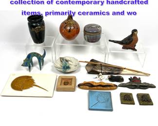 Lot 1162 This lot comprises a diverse collection of contemporary handcrafted items, primarily ceramics and wo