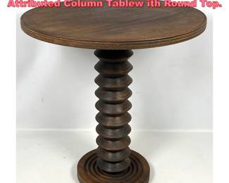 Lot 1569 French Charles Dudouyt Attributed Column Tablew ith Round Top. 