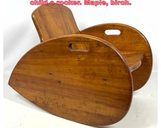 Lot 1438 Pliner and Sandler Machine Age child s rocker. Maple, birch.