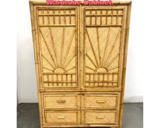 Lot 1356 Bamboo and Rattan Armoire Wardrobe Cabinet. 