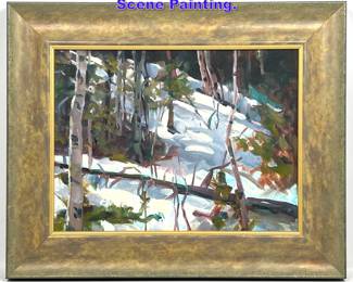 Lot 921 Bucks County Style Winter Woods Scene Painting.