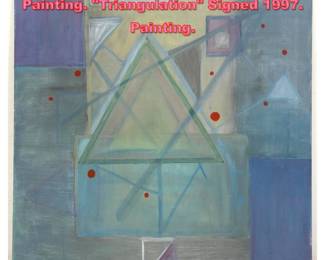 Lot 1611 F BRONNER Modernist Oil Painting. Triangulation Signed 1997. Painting. 