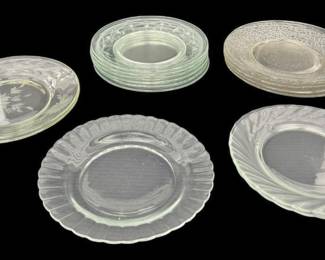 Assorted Glass Plate Sets 