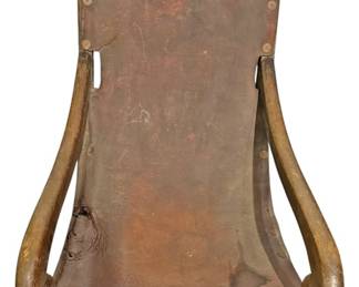 Vintage Colonial Leather Sling Chair 