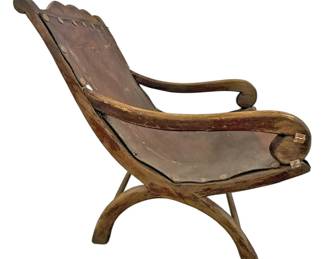 Vintage Colonial Leather Sling Chair 