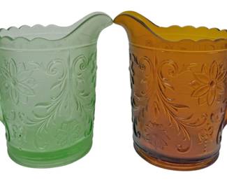 Glass Pitchers Tiara Glass Amber And Green 