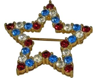 Vintage Joan Rivers Rhinestone Star Brooch 
