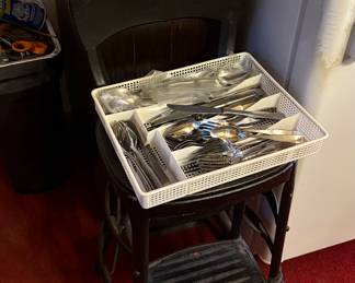 Vintage Stepstool & Flatware