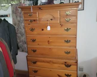 Lexington Furniture Co
Tall High Boy Pine Chest with Dovetail Feet