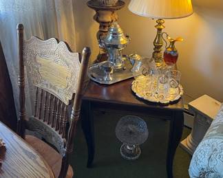 End Tables & Brass Lamps 