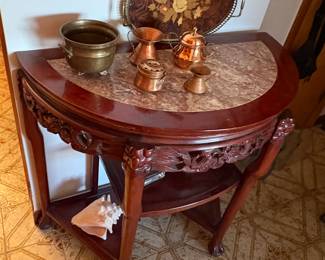 Marble Top Accent Table 