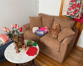 Loveseat & Marble Top Table 
