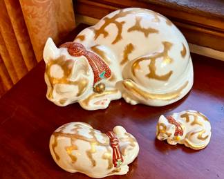 Set of 3 Cat Figures Marked “Japan”