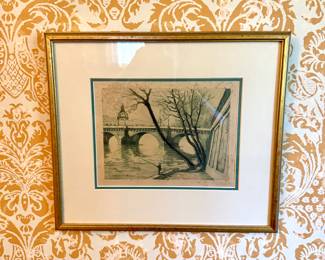Signed Fishing Scene on the Siene
