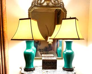 Pair Antique Chinese Lamps