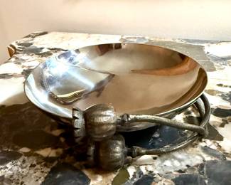 Interesting Silverplate Dish w/Poppy Pods