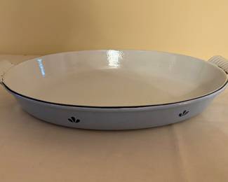 Vintage Dru Holland Enameled Cast Iron Au Gratin Pan