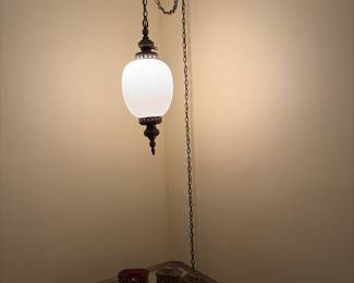 Metal and glass end table 