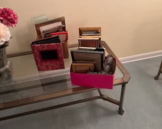Glass and metal  coffee table 