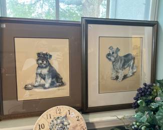 Schnauzer pastels, art signed from the 80s $45 each