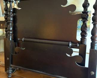 This queen size bed has a huge matching dresser. Tall chest  and chevel mirror.   Nice proportions   Fits high ceilings   Bed is $600. Dresser  $550 tall chest $400 $ large standing chevel mirror $300.   All $1850. If I don’t divide better price. 