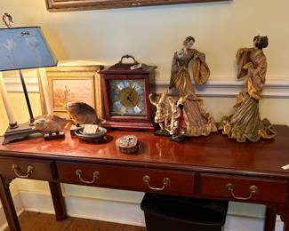 Mahogany narrow 4 drawer table  $140