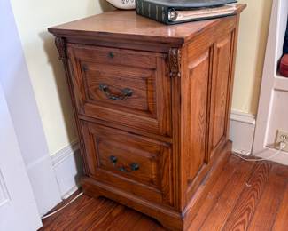 Two drawer file cabinet  with paneled sides 