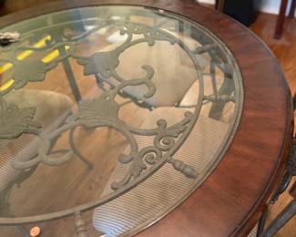 Breakfast room table. Has 4 iron chairs. All heavy $400