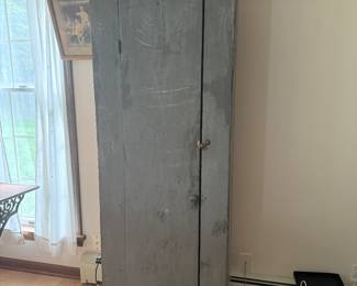 Original surface painted chimney cupboard. 
Several contemporary Shaker boxes. 