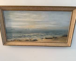 Oil on canvas of seascape. Signed in another photo. 