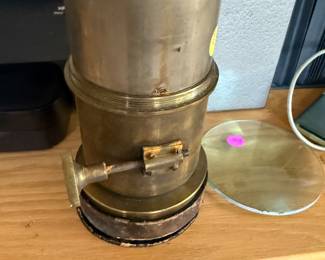 Early brass large photographic lens. 