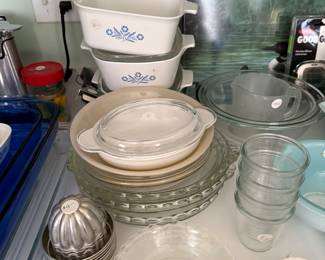 Corning and Pyrex wares. 