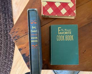 A few of several vintage cook books. 