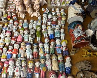 Large Collection of Bisque / Penny Dolls