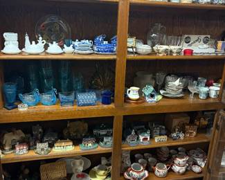 Ceramic, Glassware, Pottery Collection, Cobalt Blue Glass
