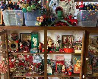 Large Collection of Christmas Decorations including Ornaments and Lighting