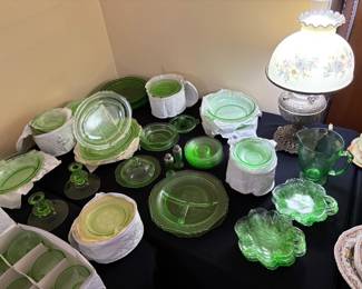 Depression Glass Set, Florentine Pattern Over 200++ Pieces